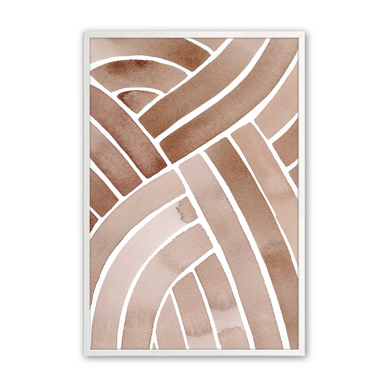 Braided Earth v1 Print, Opaque White Picture Framed, 24" H x 18" W x 1.25" D