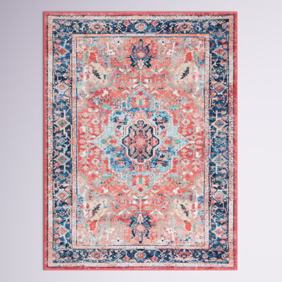 Daubert Oriental Navy/Red Area Rug