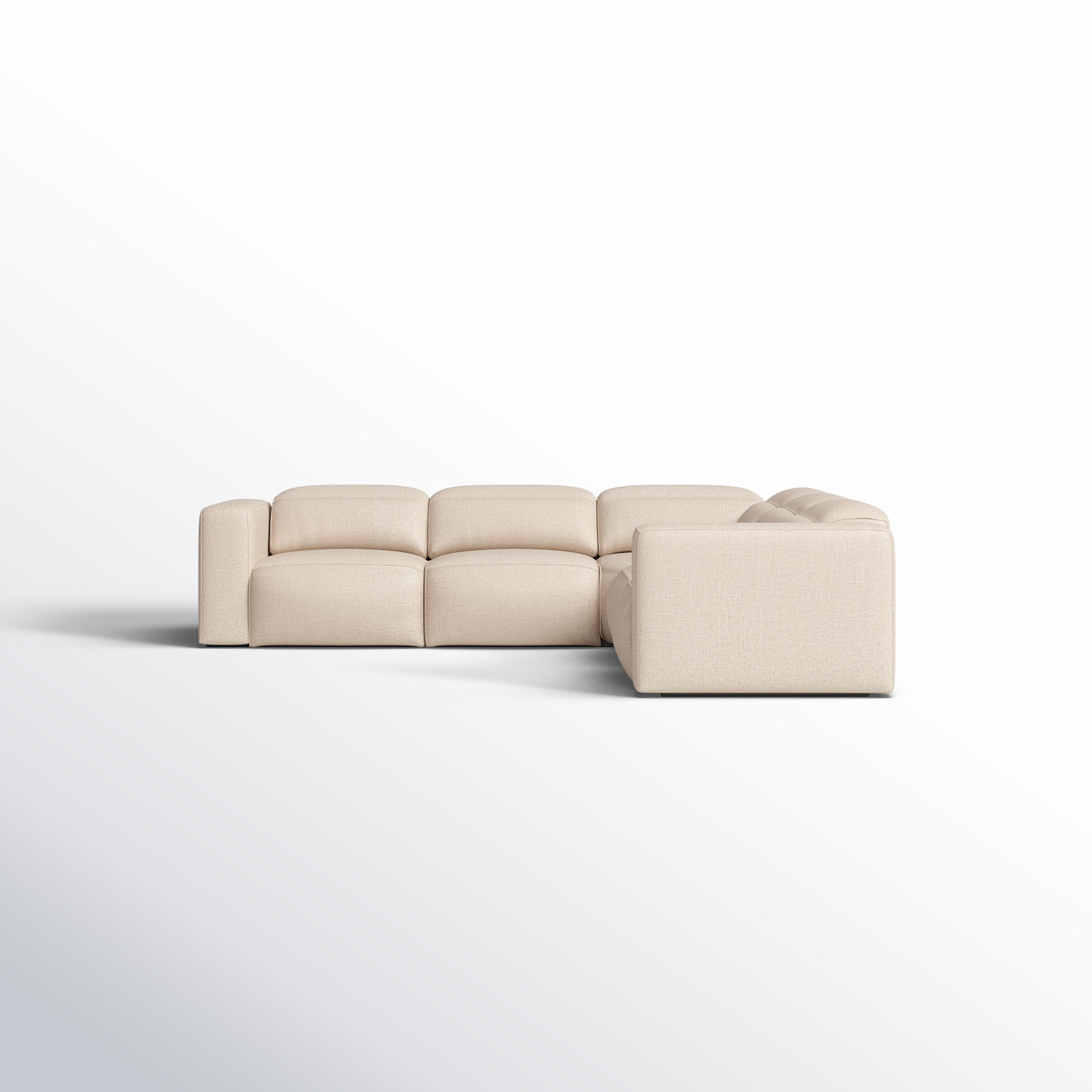 Amed 5 - Piece Power Reclining Sectional, Antigo Natural Polyester Blend