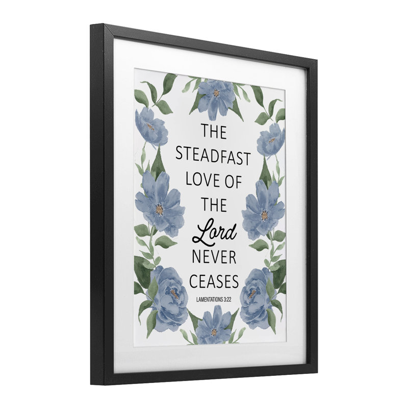 «Steadfast Love Of The Lord», reproduction sous verre encadrée, conception de Lucille Price, H 16 po x l 13 po