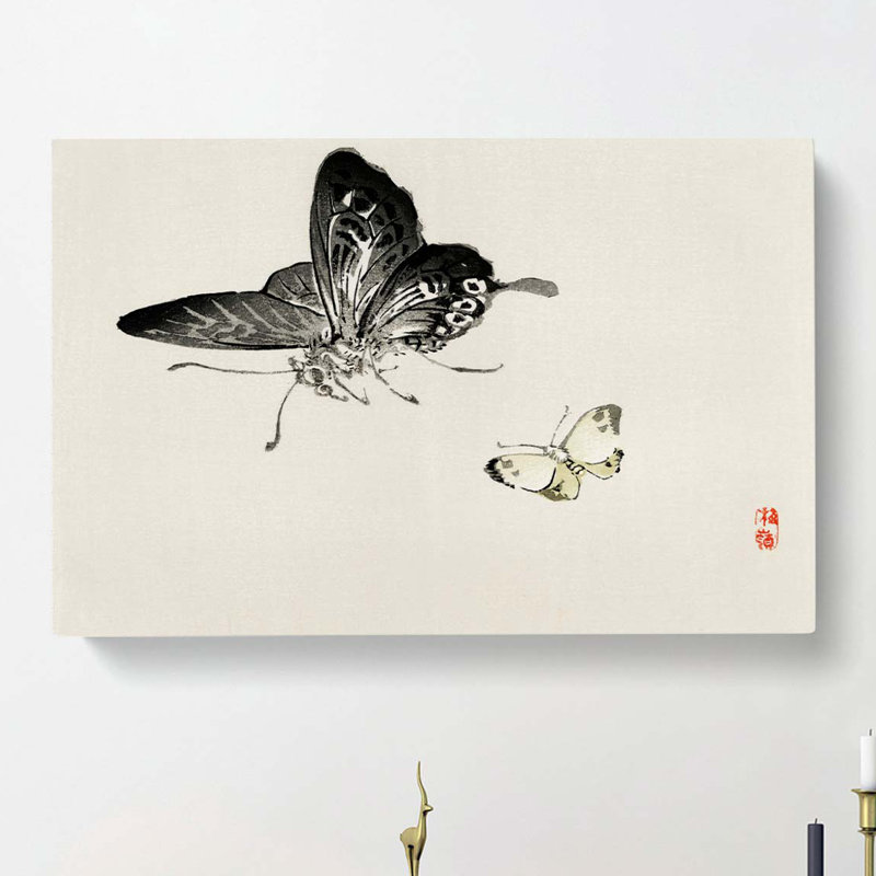 Butterflies by Kono Baireir - Wrapped Canvas Painting, 35cm H x 50cm W x 3cm D