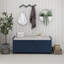 Banc de rangement avec 3 portes en forme de volet, banc à chaussures avec coussin amovible et espace de rangement caché (marine antique, ancien SKU: WF284226AAM)-1520481601