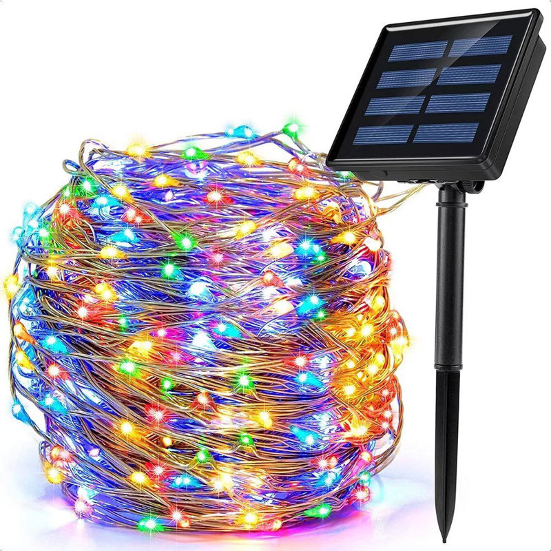 66 ft Solar Powered 200 LED String Light Holiday Decorations Outdoor Waterproof, Multicolor