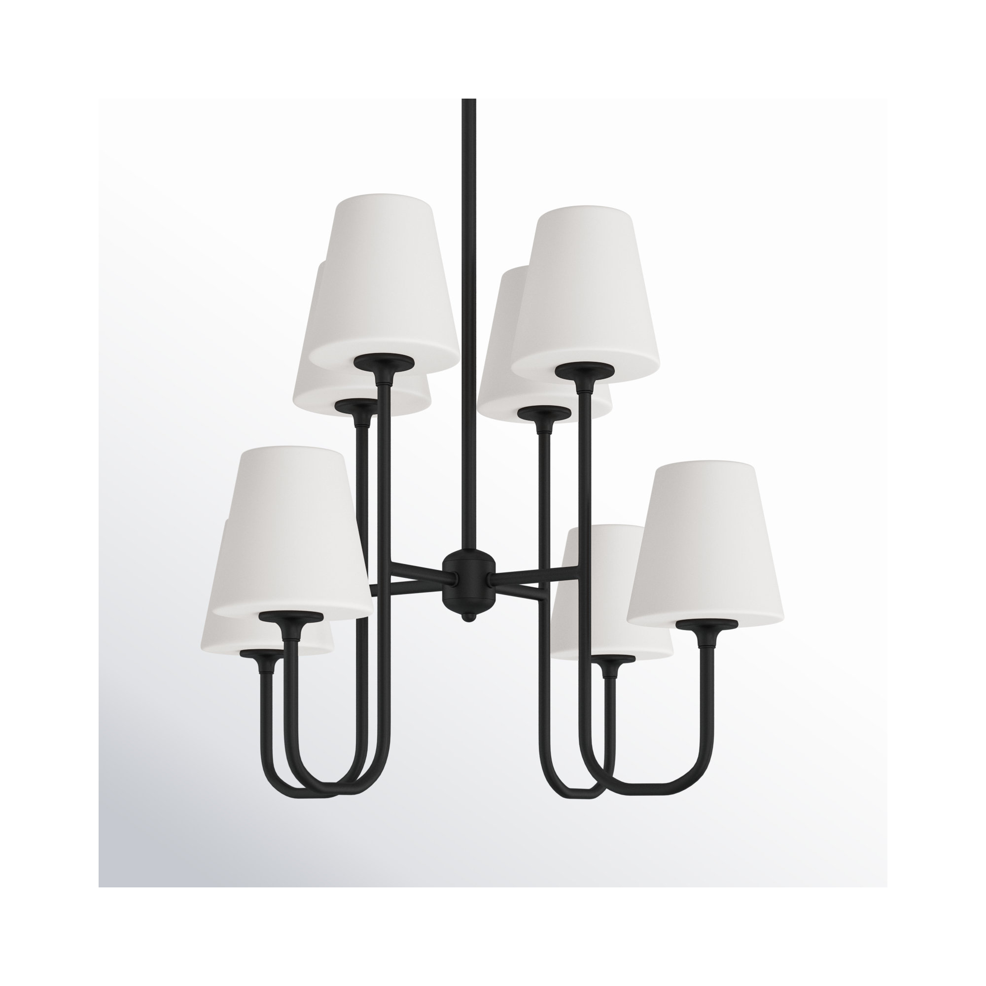 Lane 8 - Light Metal Dimmable Tiered Chandelier, Black