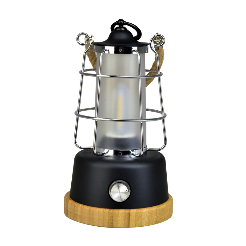 Orkney 26cm Battery Powered Integrated LED Color Changing Outdoor Lantern with Electric Candle, Black