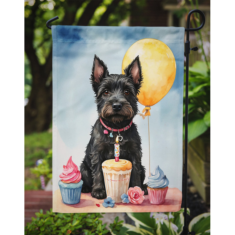 Drapeau de jardin «Happy Birthday», Terrier écossais