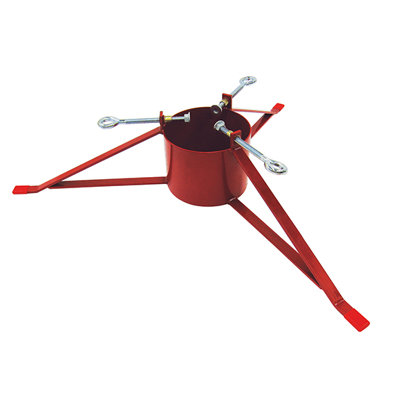 Live Christmas Tree Stand with Water Reservoir, Real Christmas Tree Stand Base, Supports Trees of Various Sizes, Holds Water, Red, Steel Construction