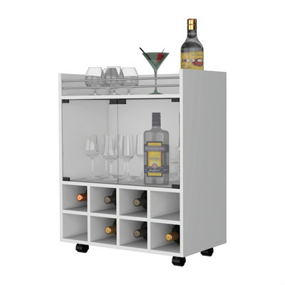 8-Bottle Rack Bar Cart