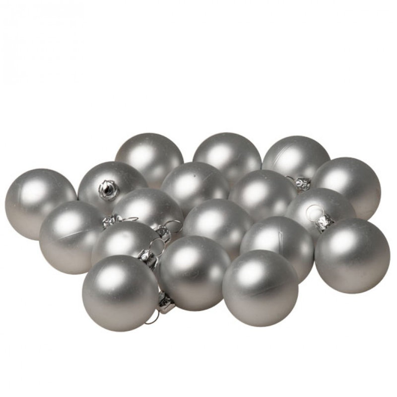 Bauble, 4cm H x 4cm W x 4cm D, Silver Satin