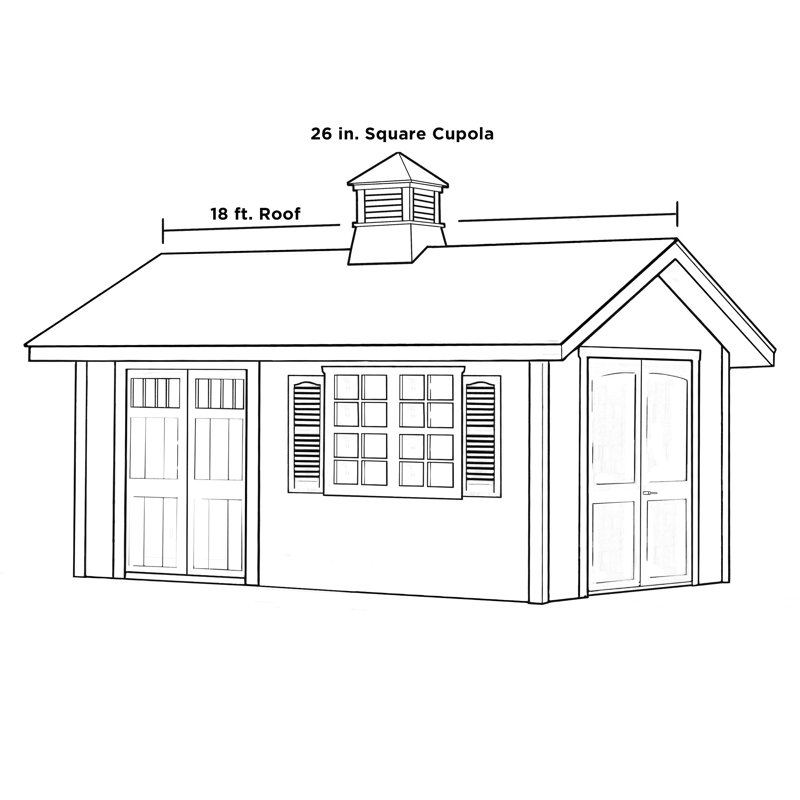 Manchester Square Vinyl Cupola with Black Aluminum Roof and Eagle Weathervane