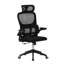 Chaise de bureau ergonomique avec fonction d'inclinaison, extensible et assise en maille confortable pour le bureau à domicile, pivotante et inclinable noire, revêtement respirant réglable.