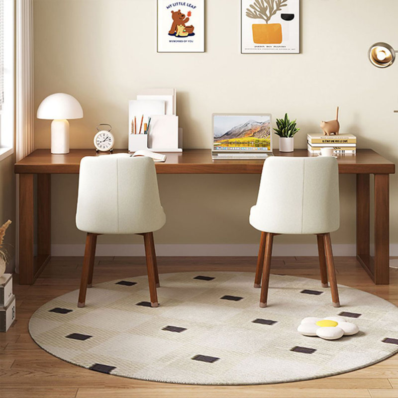 Bureau moderne et simple en bois massif, H 29,53 po x l 62,99 po x P 23,62 po, Brun noyer