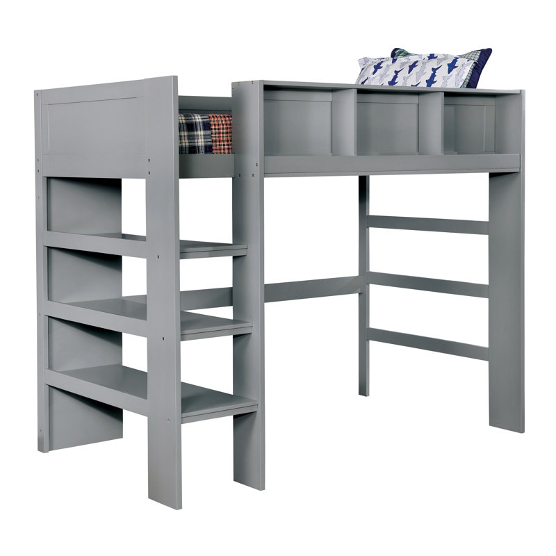 Gobeil Kids Twin Loft Bed, Gray