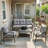 5-Piece Metal Patio Furniture Set, 5-Seat All-Weather Conversation Sofa With 4 Inches Thick Cushions, Frame, Coffee Table & End Table For Porch Backyard Garden-438468534