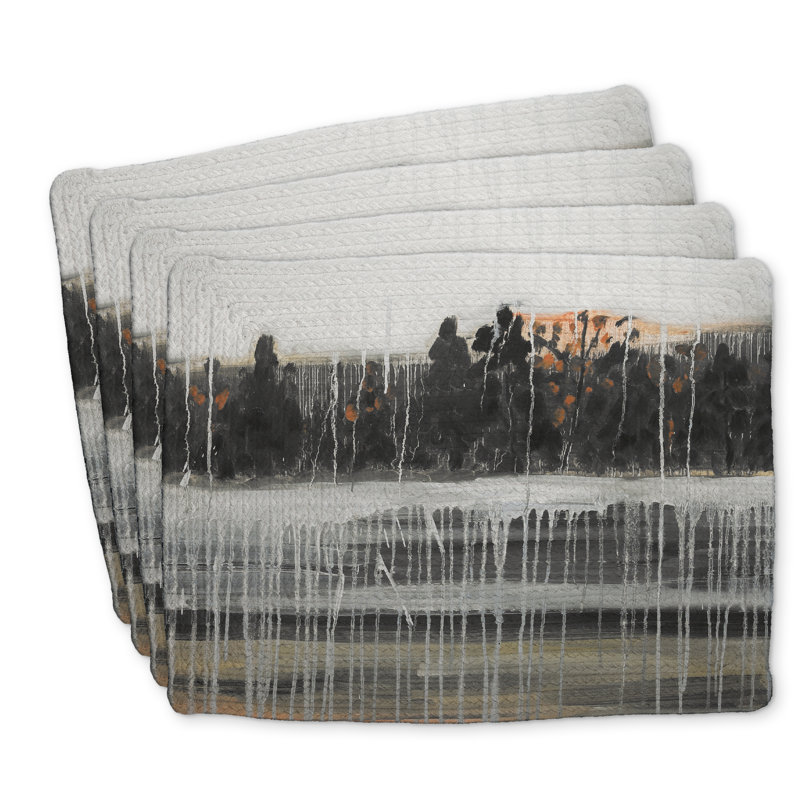Ensemble de 4 napperons Rainy Fall Landscape