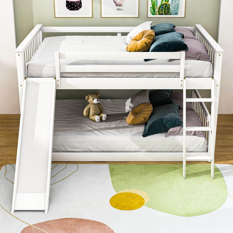 Felecie Full Over Full Standard Bunk Bed with Slide by Harriet Bee, White