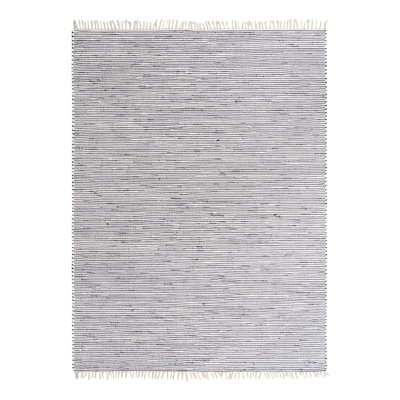 Tapis bleu marine en jute Chindi