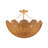 3-Light Rattan Flower-Shape Semi-Flush Mount