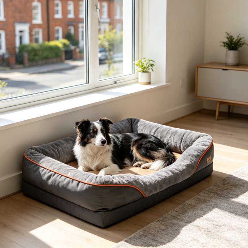 Orthopaedic Dog Bed Bolster Cushion, 30cm H x 97cm W x 72cm D