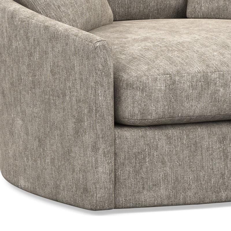 Fauteuil demi-tonneau rembourré Otso, Éléphant Hill