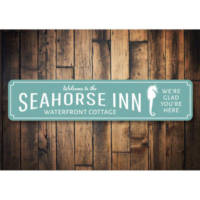 Seahorse Inn Welcome Aluminum Sign
