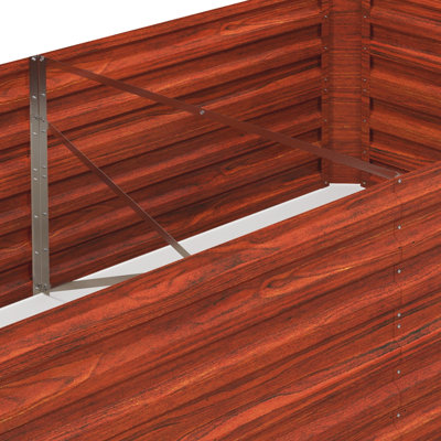 Dark Brown Galvanized Raised Garden Container. 6' X 3' 2' For Veggies, Flowers, Herbs. Reinforced, Spacious. Open Bottom, , Easy To Install Bed, 6'x3'x2'. Metal Planter Box Outdoor Planting Kit