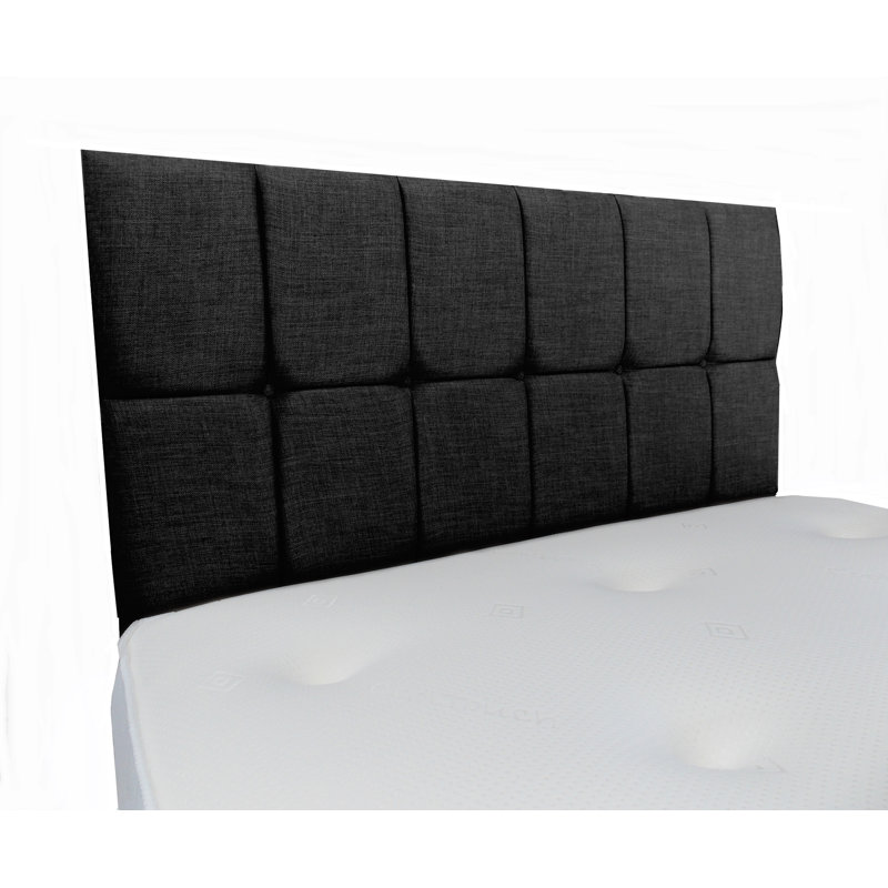 Fariz Upholstered Headboard, Small Single (2'6), Naples Velvet, Black