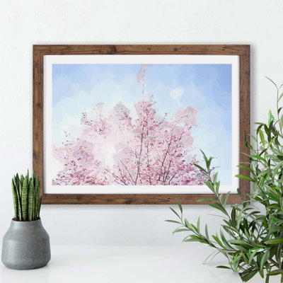 Pink Japanese Cherry Tree In Spring - Single Picture Frame Print