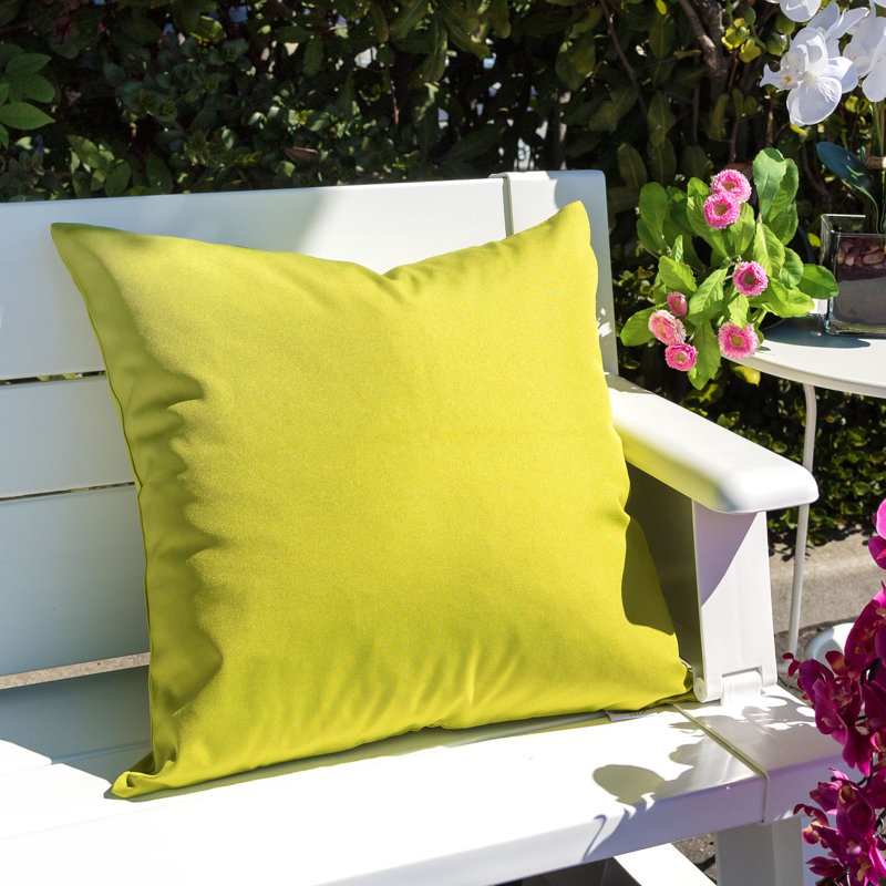 Outdoor Reversible Throw Pillow, Lime, 20" x 20"