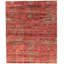 Edo Silk Abstract Area Rug in Red/Taupe-2035879197