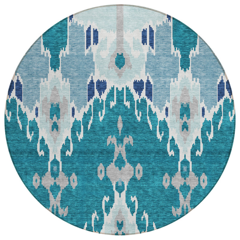 Tapis d'entrée / extérieur antidérapant Caziyah, Rond 8 pi