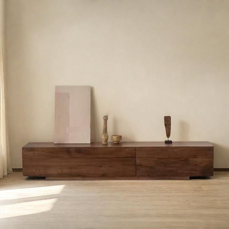 walnut all-solid wood TV cabinet