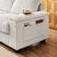 Velours côtelé 71 po, beige, avec accoudoirs et rangement