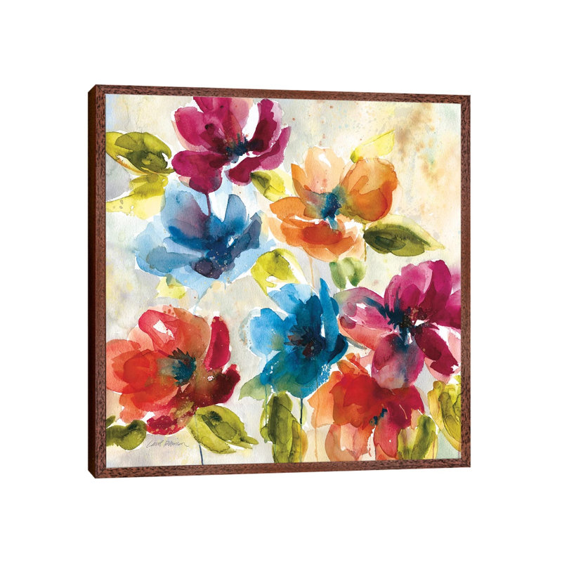 Colour My World I by Carol Robinson - Painting on Canvas, 66.04 cm H x 66.04 cm W, Classic Brown Wood Framed