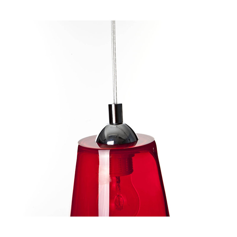 Korbin 1 - Light Pendant, Red/Transparent