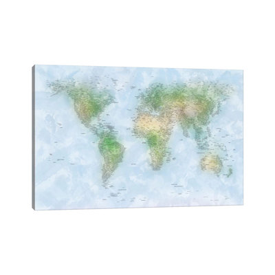 World Map VI by Michael Tompsett - Wrapped Canvas Print