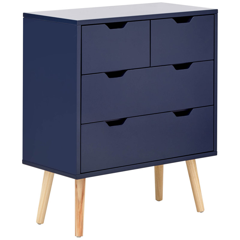 Neymar 60cm W 4 - Drawer Chest of Drawers, Nightshadow Blue
