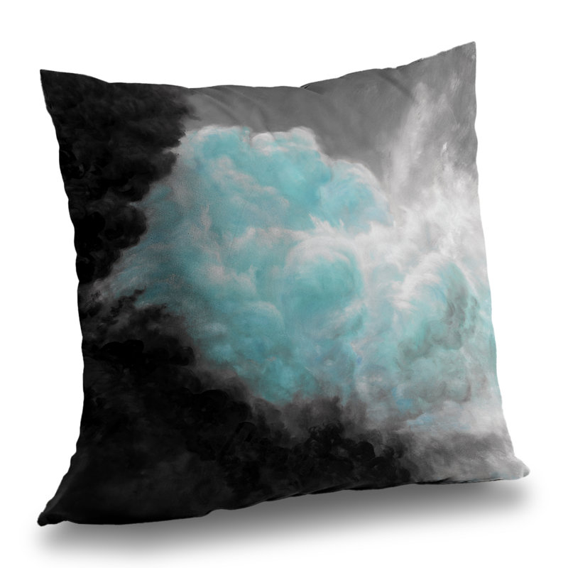 Turquoise Clouds - Contemporary Mountains Poly Twill Throw