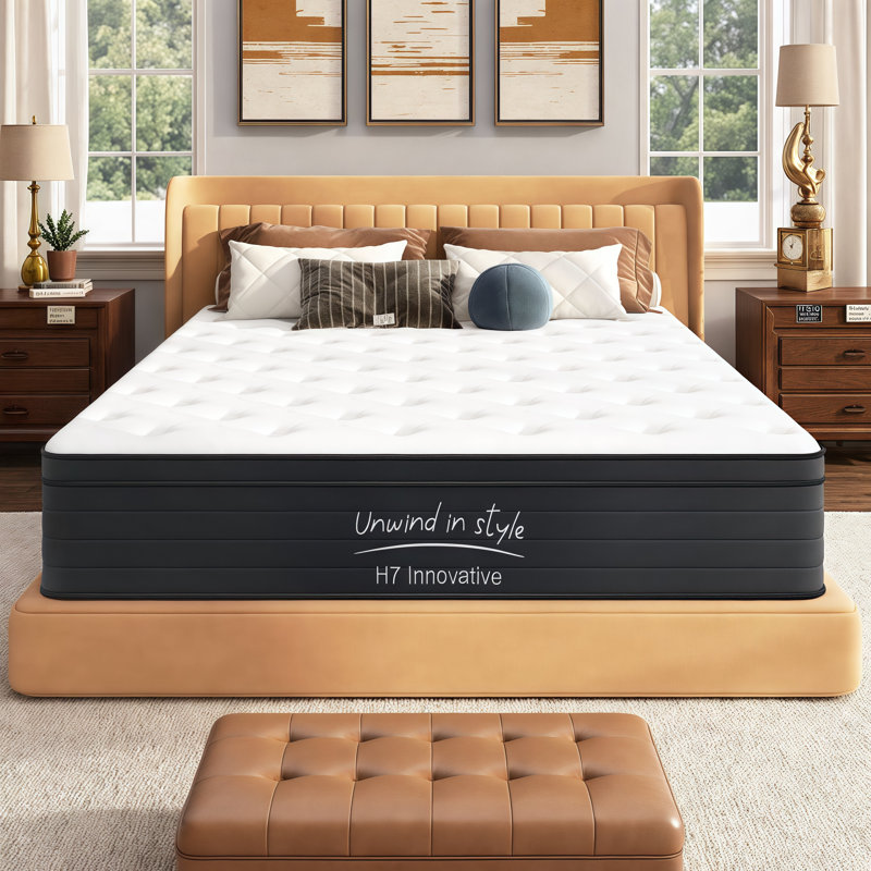 10/12 Inch Hybrid Mattress with Individually Pocketed Coils, Medium Firm Support, CertiPUR-US Certified, Compressed for Easy Setup (All Sizes)