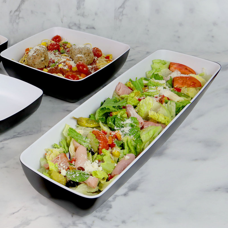 Elite Global Solutions Infinity Melamine Serving Bowl, Black