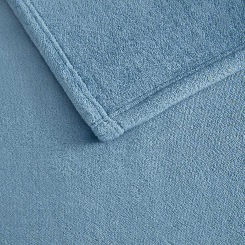 Couverture réversible unie Martha Stewart Bedford, Bleu, Grand lit