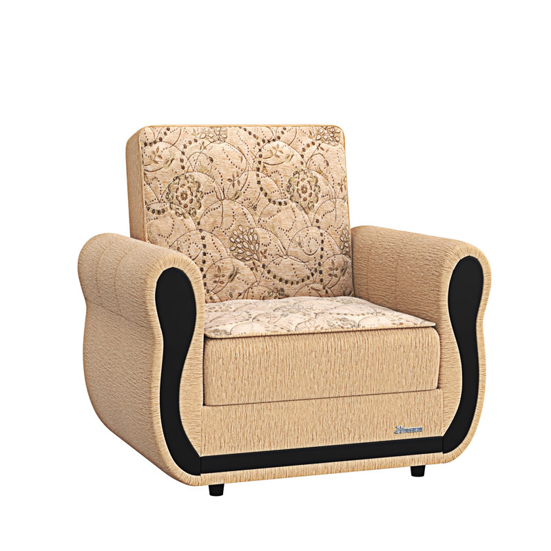 Fauteuil rembourré convertible avec rangement, Beige