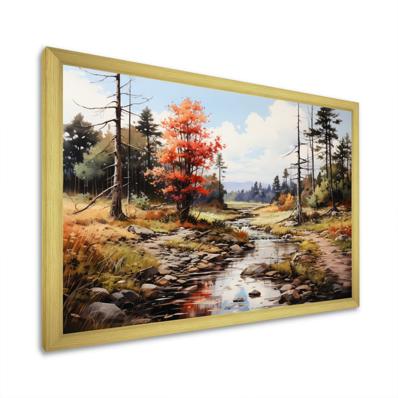 " Forest Adirondack Mountains ", H 16 po x l 32 po x P 1 po, Cadre doré à une seule photo