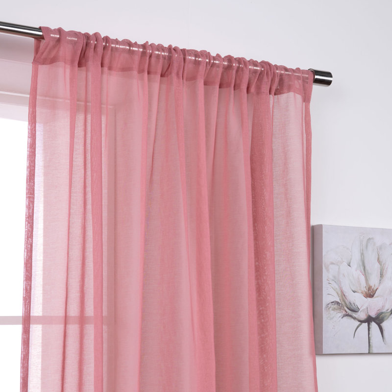 Walton Sheer Curtain Panel Pair, Mauve, 52" W X 96" L