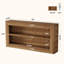 Console étroite de 63 po avec tablettes de rangement à 2 niveaux, longue table d'entrée avec panneau arrière arrière, table de canapé de style campagnard derrière le canapé pour le couloir et le salon