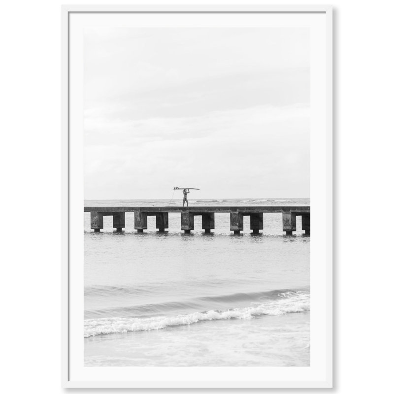 Walk The Line Print by Carly Tabak, 18" W x 25" H, White Wood