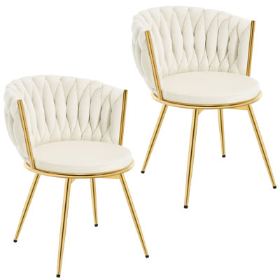 Dining Room Chairs, Kitchen Chairs, Living Room Chairs, With Metal Frame, Ergonomic, 360° Rotation, For Kitchen, Living Room, Balcony, Velvet Seat