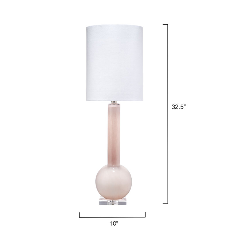 Lampe de table en verre Bhatari, Rose