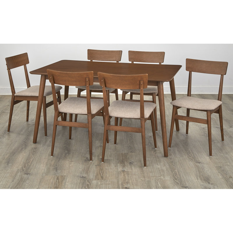 Ensemble de salle à manger Middlebury, 7 pièces : 1 table, 6 chaises, Noyer