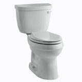 Cimarron Comfort Height Two-Piece Elongated 1.28 GPF Toilet with Aquapiston Flush Technology, Trip Lever and Tank Cover Locks